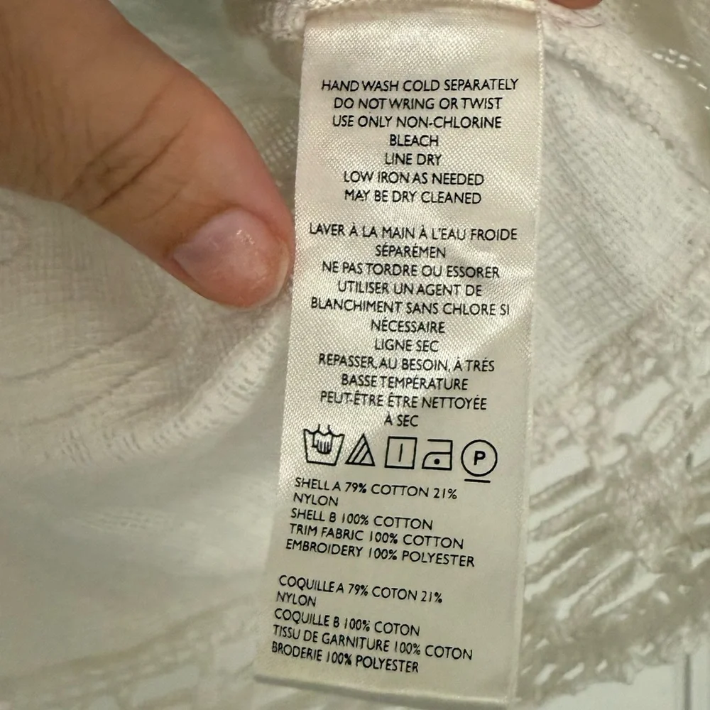 Pilcro by Anthropologie Patchwork Cabana Shirt Size Large Blue White Button Down - Picture 6 of 8